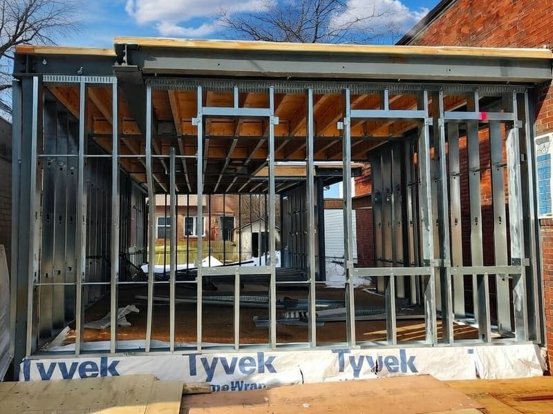 Structural steel beam installation on a Toronto construction site
